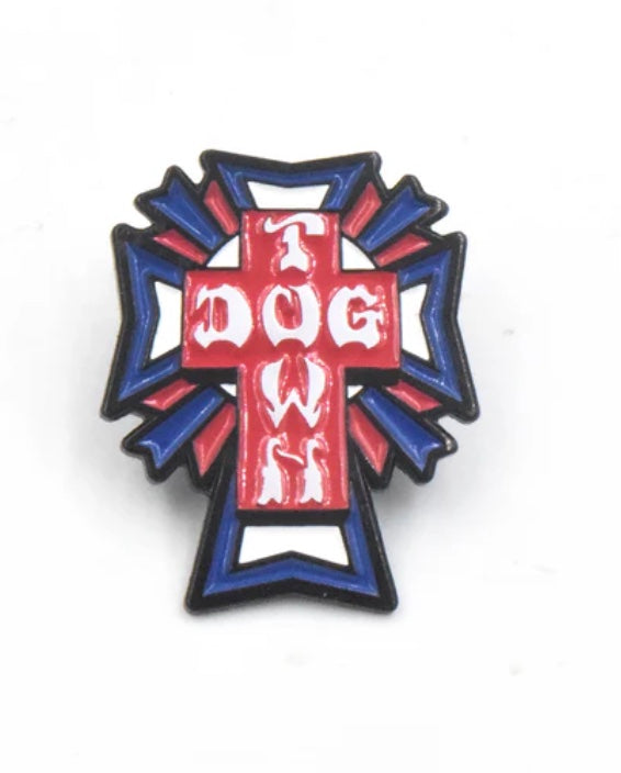 Dogtown Cross Logo Color Enamel Pin USA The Damned Skate Shop dogtown-cross-logo-color-enamel-pin-usa-the-damned-skate-shop