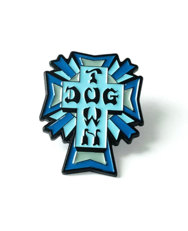 Dogtown Cross Logo Color Enamel Pin - Blue