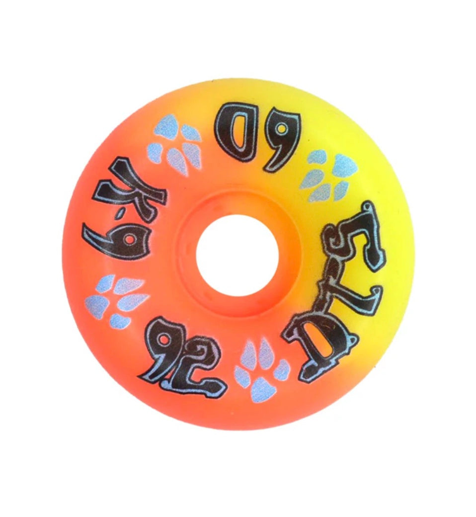 K-9 80s Wheels - 60mm x 92a - Neon Yellow / Neon Orange (Set of 4)