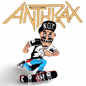 Anthrax NOT MAN Skater Sticker 4″