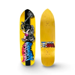 Nomad ‘Chopper Chick’ Yellow Limited Edition Deck 9.4”x34″ HAND-PAINTED